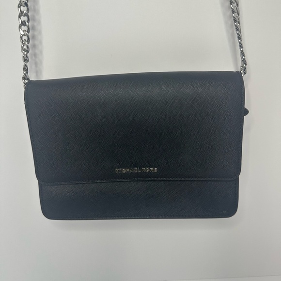 Michael Kors Black Crossbody Bag with Silver Accents - Picture 2 of 6